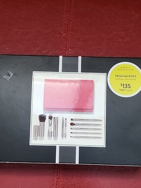 Trish McEvoy Pink Brush Set with Silver Tools